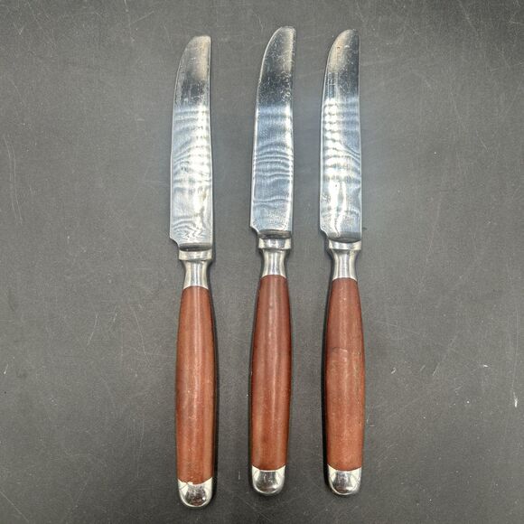 3 Hampton Silversmiths BISTRO-BROWN Stainless Dinner Knives Replacement Flatware - Picture 1 of 3